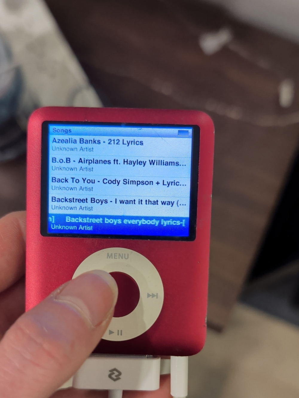 Apple iPod Nano 3rd Gen 8GB A1236 Red - WORKING - w/ Cable + Earphones